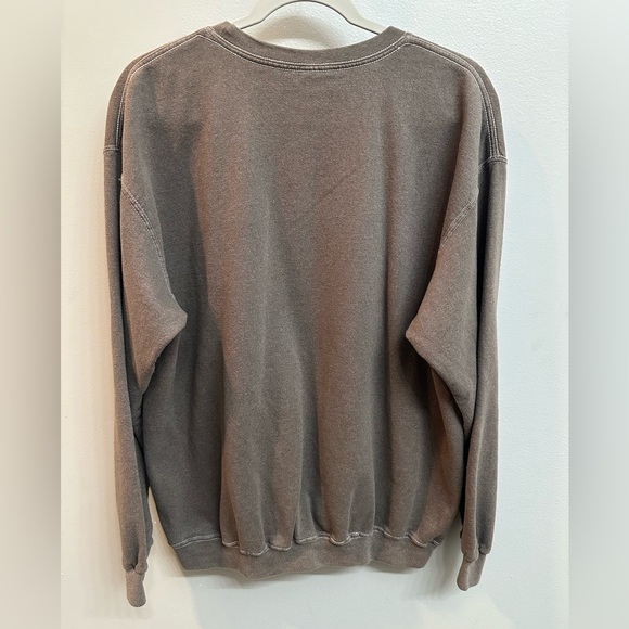 Pacsun “When You Smile My Day Gets Brighter” Smiley Crewneck, L/XL, dark grey. - Picture 2 of 3